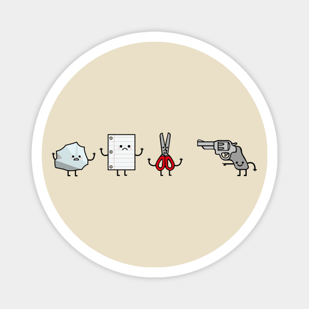 Rock, Paper, Scissors, Gun I win Magnet by BOEC Gear